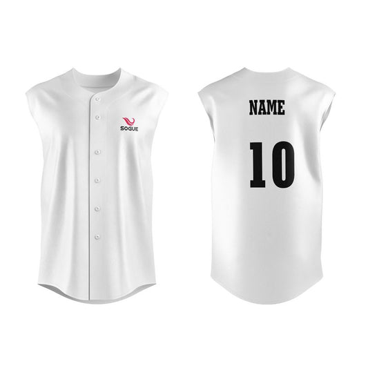 Sleeveless baseball Jersey with button-down front