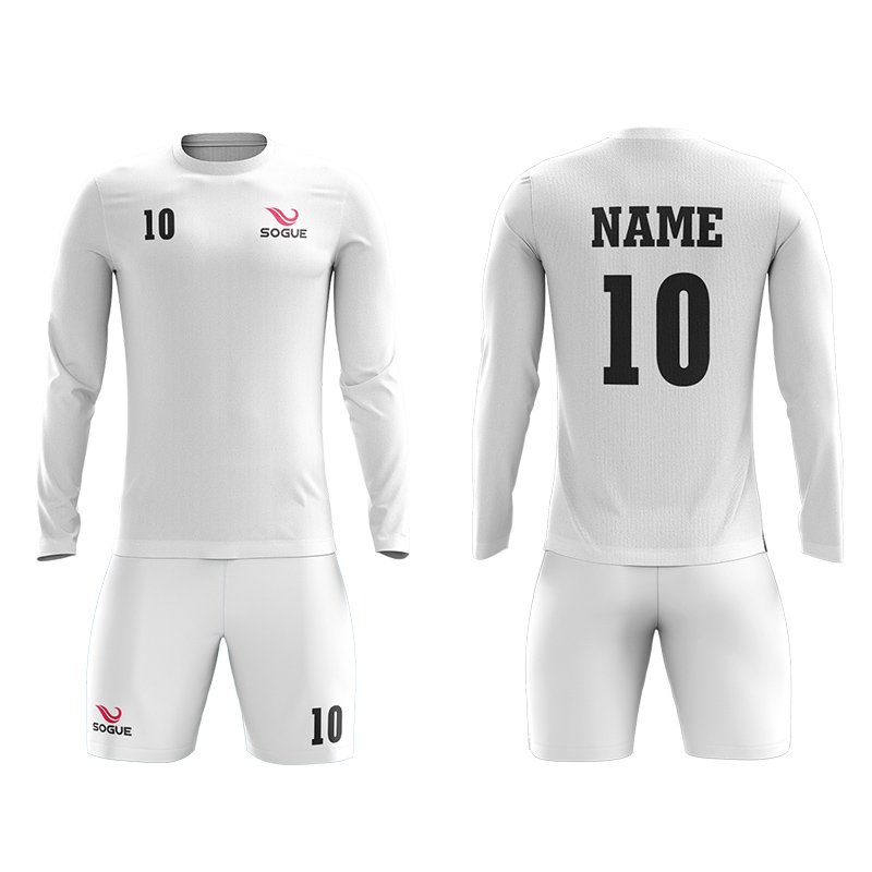 Long Sleeve Soccer Uniform With R-neck Collar